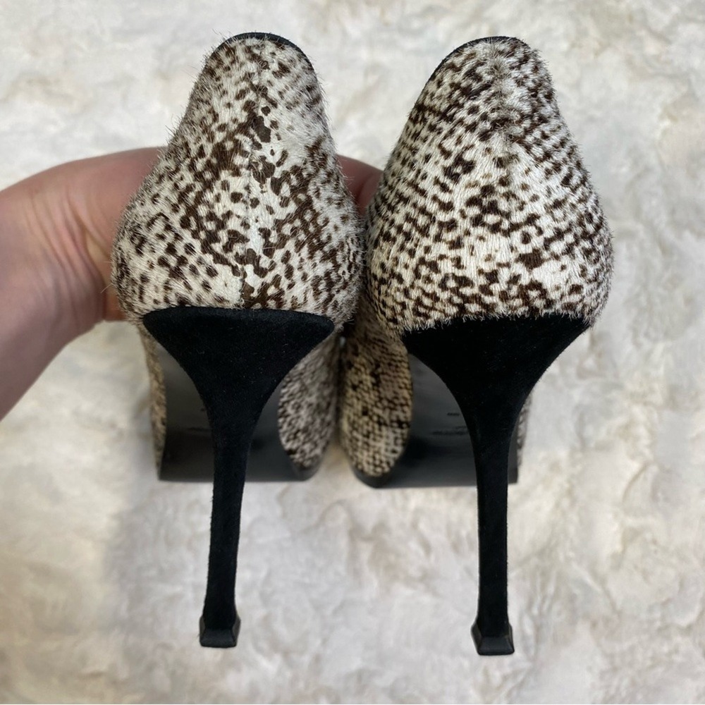 Yves Saint Laurent Tribtoo‎ 105 Ponyhair Platform Pumps Mules Heels Size 37 - Picture 7 of 16